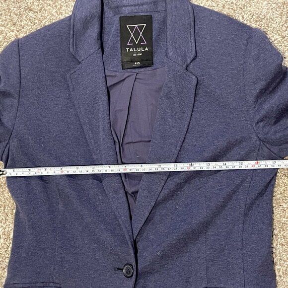 Aritzia Talula Blue Knit One Button Blazer Size 6 - Picture 9 of 9